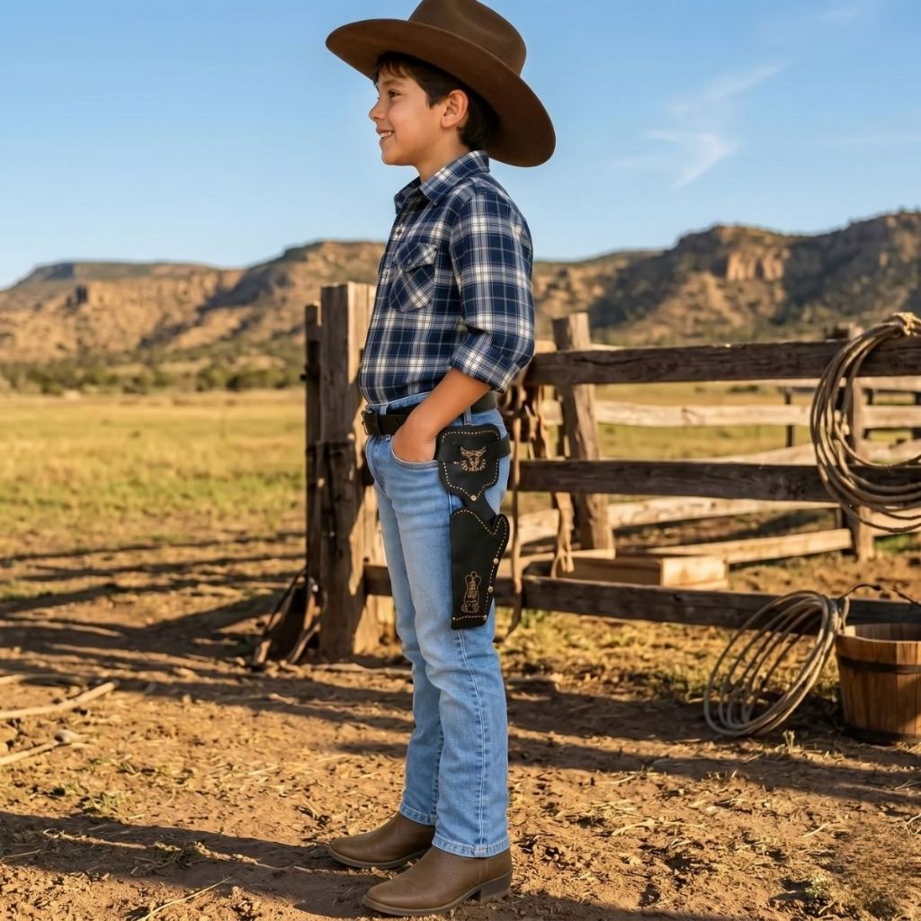 Coldre Estilo Country Cowboy Com Baleiro Fantasia Cosplay Boiadeiro Acessório Festa Junina Quadrilha Arraia Peão
