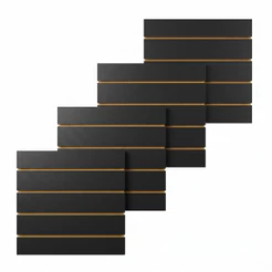 Kit 4 Painel Canaletados para parede em MDF 60x60 Preto painel expositor
