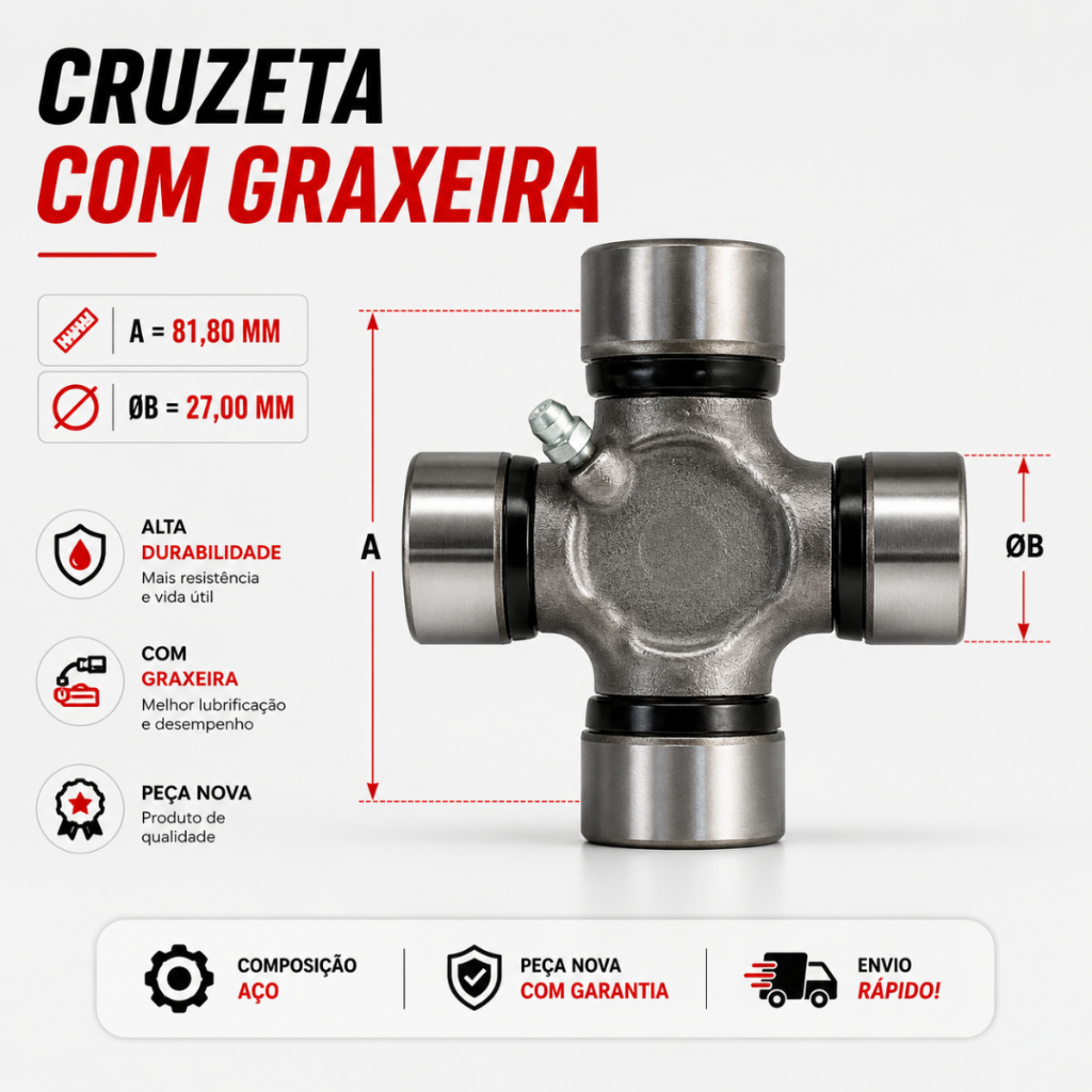 Cruzeta Cardan Com Graxeira A= 81,80 B=27,00 (5-153x)