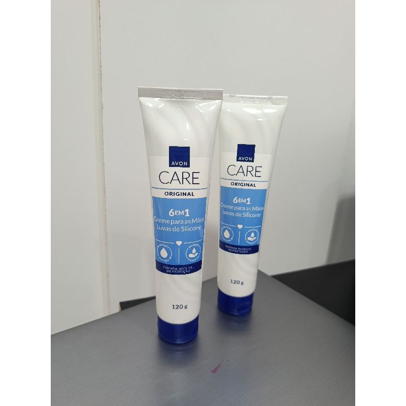 Kit 2 Cremes Protetores para Mãos Luvas de Silicone Avon Care 120g cada