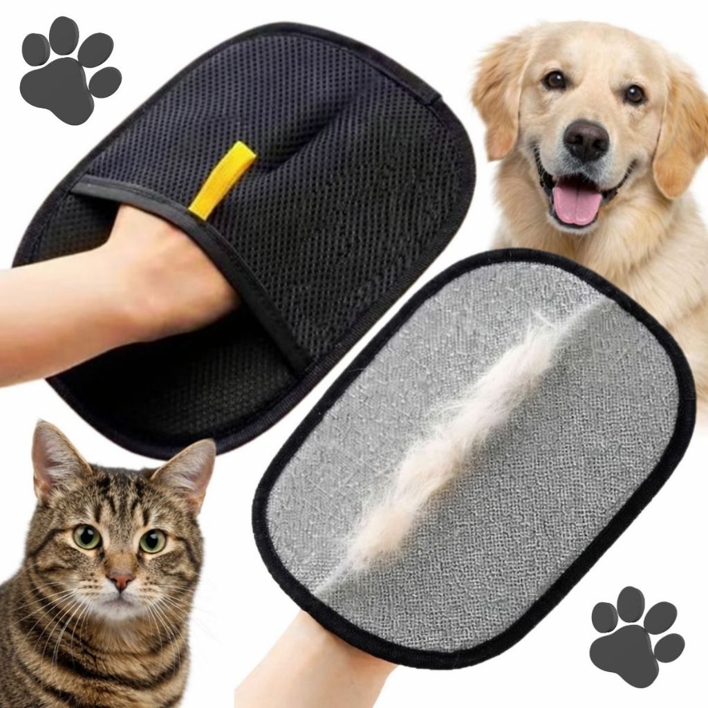 1 e 2 Luva Removedora Pêlo Pet Animais Gato Cachorro Roupa Sofá Lençol Escova de Limpeza