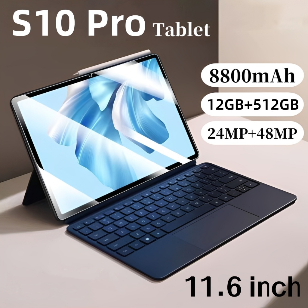 【Teclado e mouse gratuitos】Tablet  S10 Pro 11.6 polegadas12 GB+512 GB comprimido Android14 5G wifi Pix