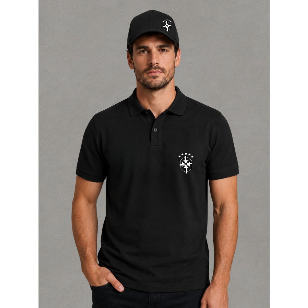Kit Camiseta Gola Polo+Boné Torcida Copa do Mundo Jogador Camisa 10 Futebol