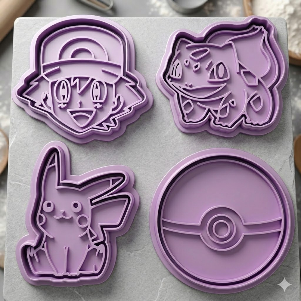 Cortador Biscoito Molde Forma POKEMON Marcador Carimbo Pasta Americana Massa