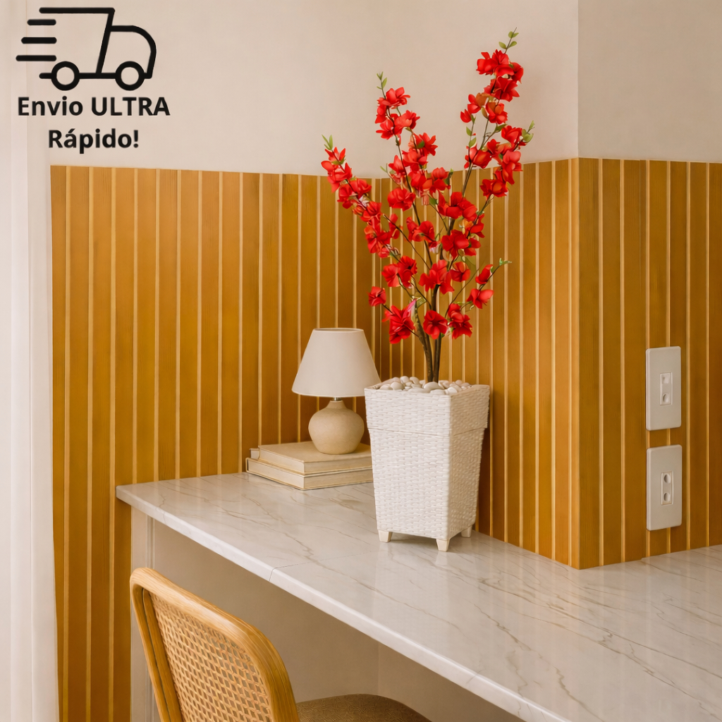 Kit até 100 Ripados MDF Para Decoração de Parede Painel Sala Cozinha 45 x 11cm - Envio Rápido