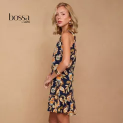 Lovito Bossa Vestido Feminino Curto Sem Mangas Em Viscose Estampa Paisley DRB19822012