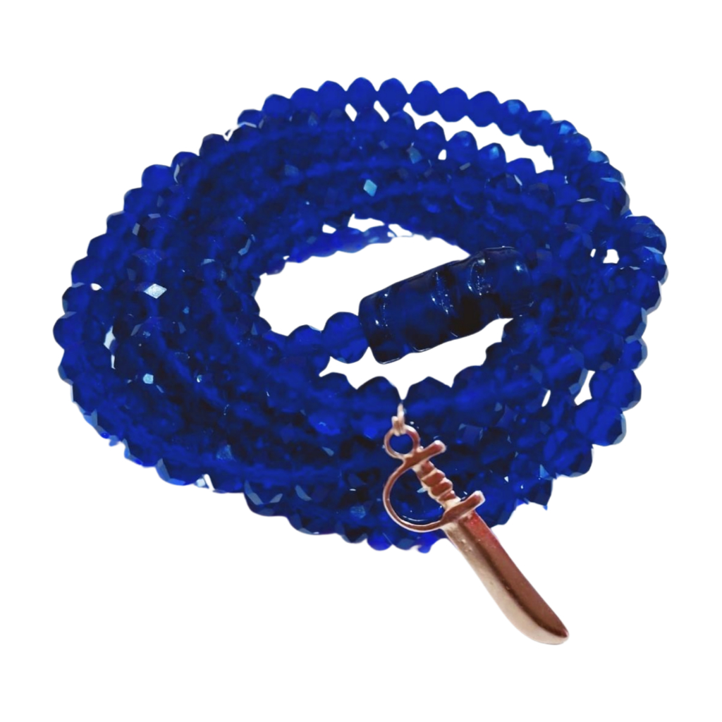 Fio de Ogum Cristal 8mm | Guia com Pingente no Cordonê | Umbanda Candomblé