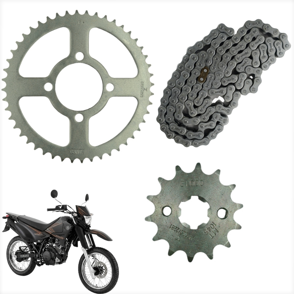Kit Relação Transmissão Completa Yamaha Xtz 125 Todos Anos e Modelos Sem Retentor