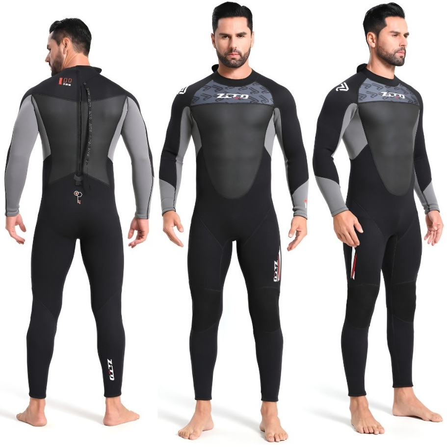 ZCCO Roupa de Mergulho 3mm Neoprene c/ YKK Zíper nas costas Costura 4 Agulhas Isolamento Térmico Anti-arração Surfe/Snor