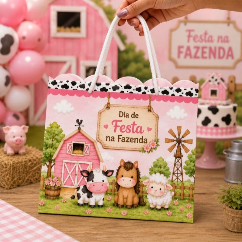 Kit Sacola Fazenda Luxo - Pegue e Monte (Montagem e colagem feita pelo cliente)