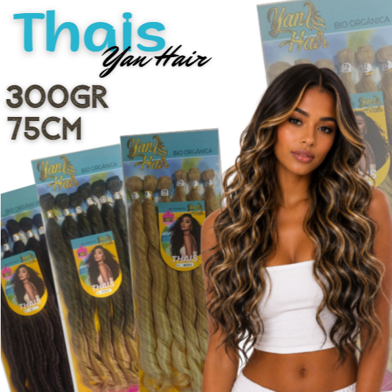 Cabelo Bio Orgânico Fibra Human Hair Premium  THAIS  YAN  -  70CM 300G