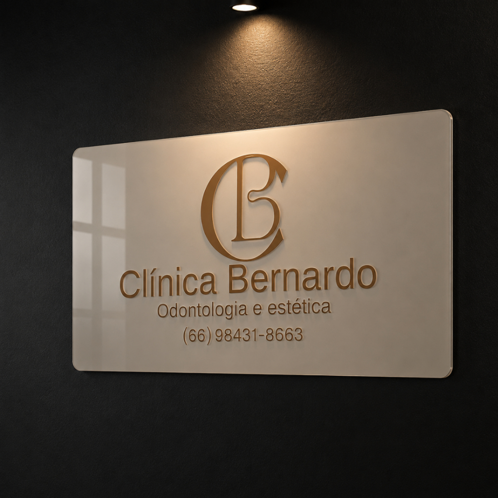Placa Logo Logomarca Personalizado 3D em ACM Acrílico Espelhado