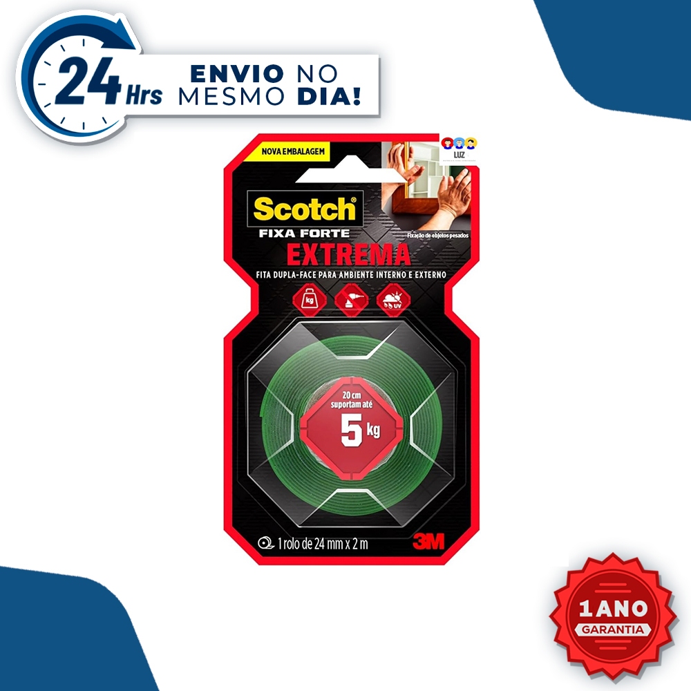 Fita Dupla Face Fixa Forte 3M SCOTCH