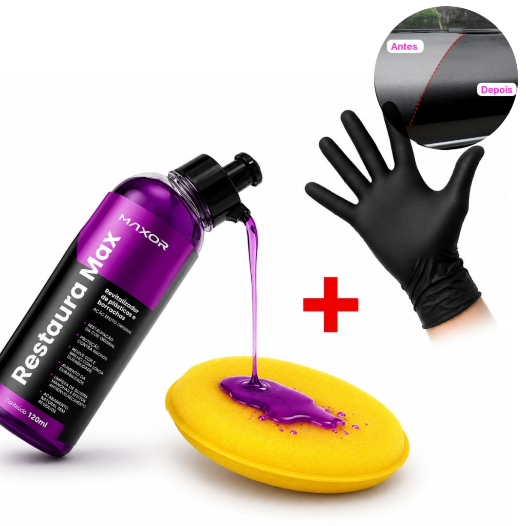 Revitalizador Para Carro Revitaliza e Protege Painéis, Portas e Borrachas Automotivas Carrro Moto