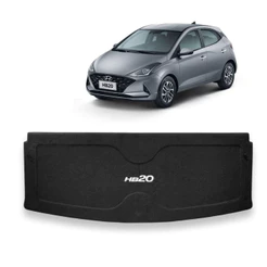 Tampão Bagagito Porta Malas Hyundai HB20 2020 a 2024 Carpete Preto R-Acoustic