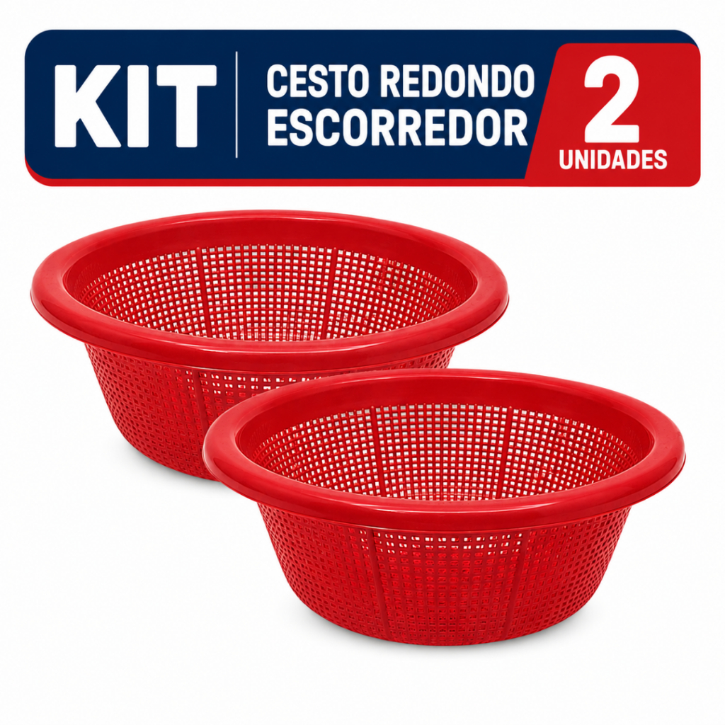 Escorredor Alimentos Multiuso Plástico Macarrão Frutas Salada Cozinha Colorido Resistente Livre Bpa