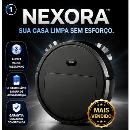 NEXORA™ — Robô Aspirador Inteligente 2 em 1 Aspira e varre  Automático 110V