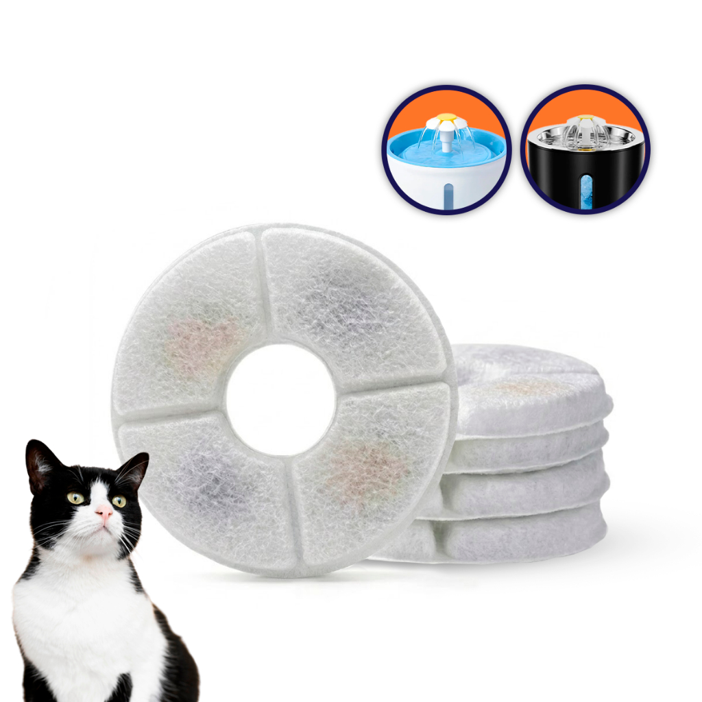 Kit 4 Refil de Filtro Bebedouro Fonte de Água Automático para Pet Gatos Cachorros  Limpeza