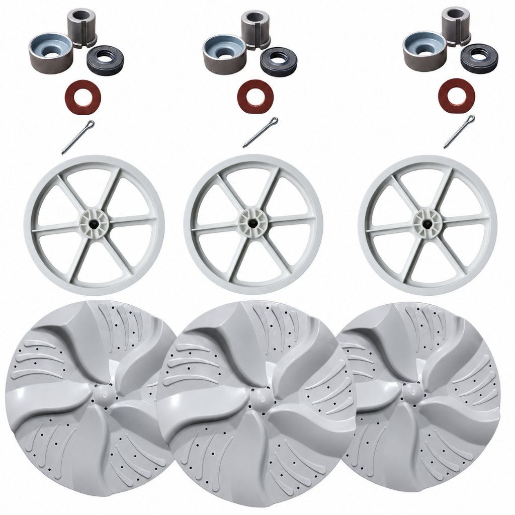 Agitador para Tanquinho Colormaq Lcb Lcs 8 12 Kg Com Buchas Ferro + Polia - 3 Peças
