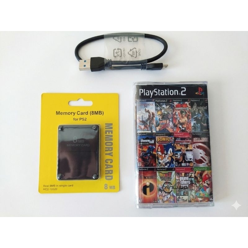 Kit Opl HD externo 500gb + Memory Card Para Ps2 Com Matrix