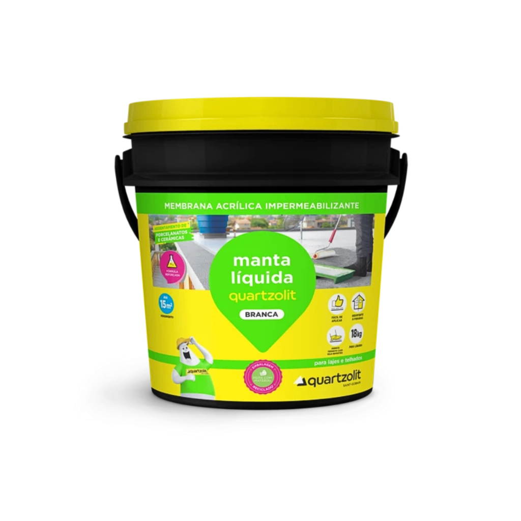 Impermeabilizante Para Telhados e Lajes Manta Líquida Quartzolit Branco 18kg