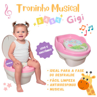 Troninho Privadinha Penico Infantil Desfralde Pinico Transição Bebê Criança Menino Menina Musical