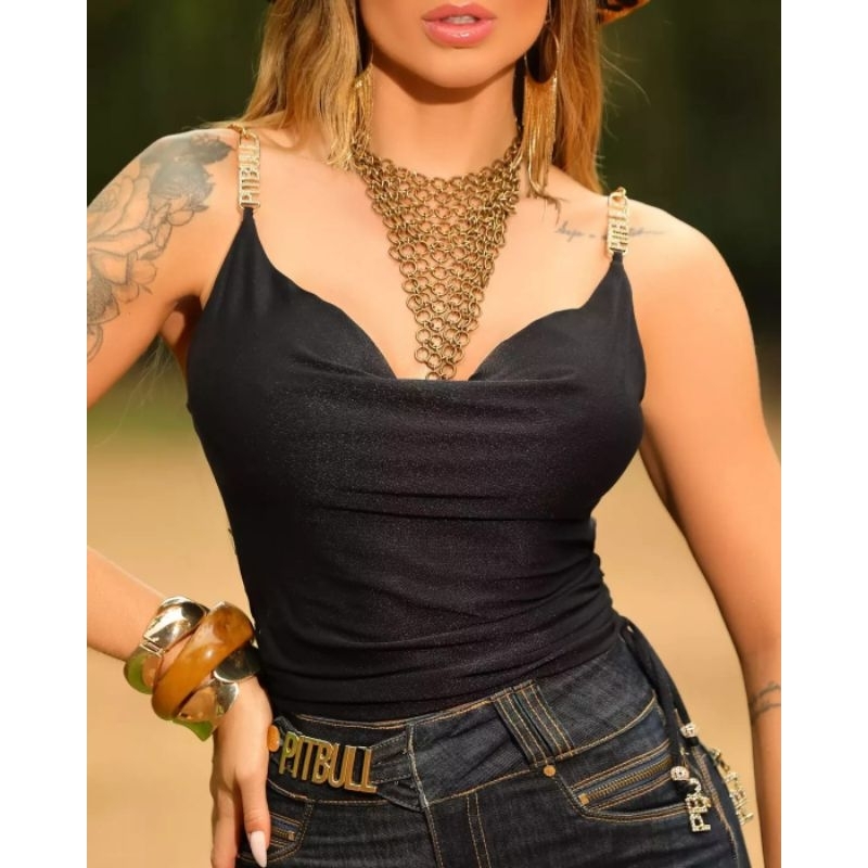 BLUSA SEXY LANÇAMENTO PIT BULL JEANS REF 89340