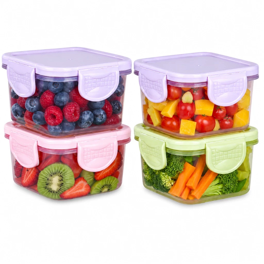 Kit 4 Potes Mini Congelar Papinha Tampa Hermética Bebê Freezer Microondas Potinho Ventosa Silicone