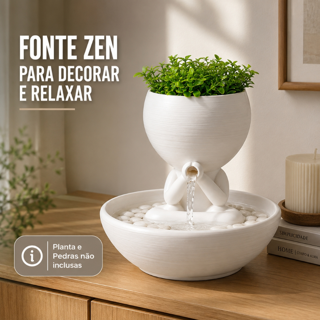 FONTE DE ÁGUA ZEN BIVOLT PODE SER USADO COMO BEBEDOURO GATOS