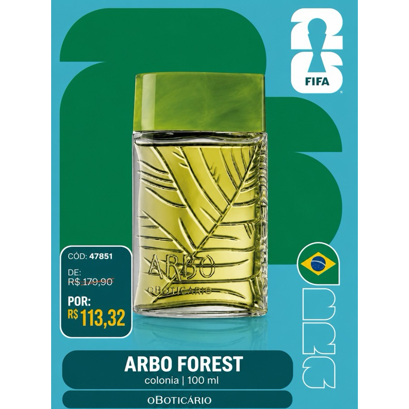 Colônia O Boticário Arbo Forest 100ml - Energia Renovadora e Relaxamento com Phytoncides
