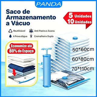 Kit Saco à Vácuo COM ou SEM Bomba Vários Tamanhos para Guarda Roupa Organização Mala Viagem Limpeza