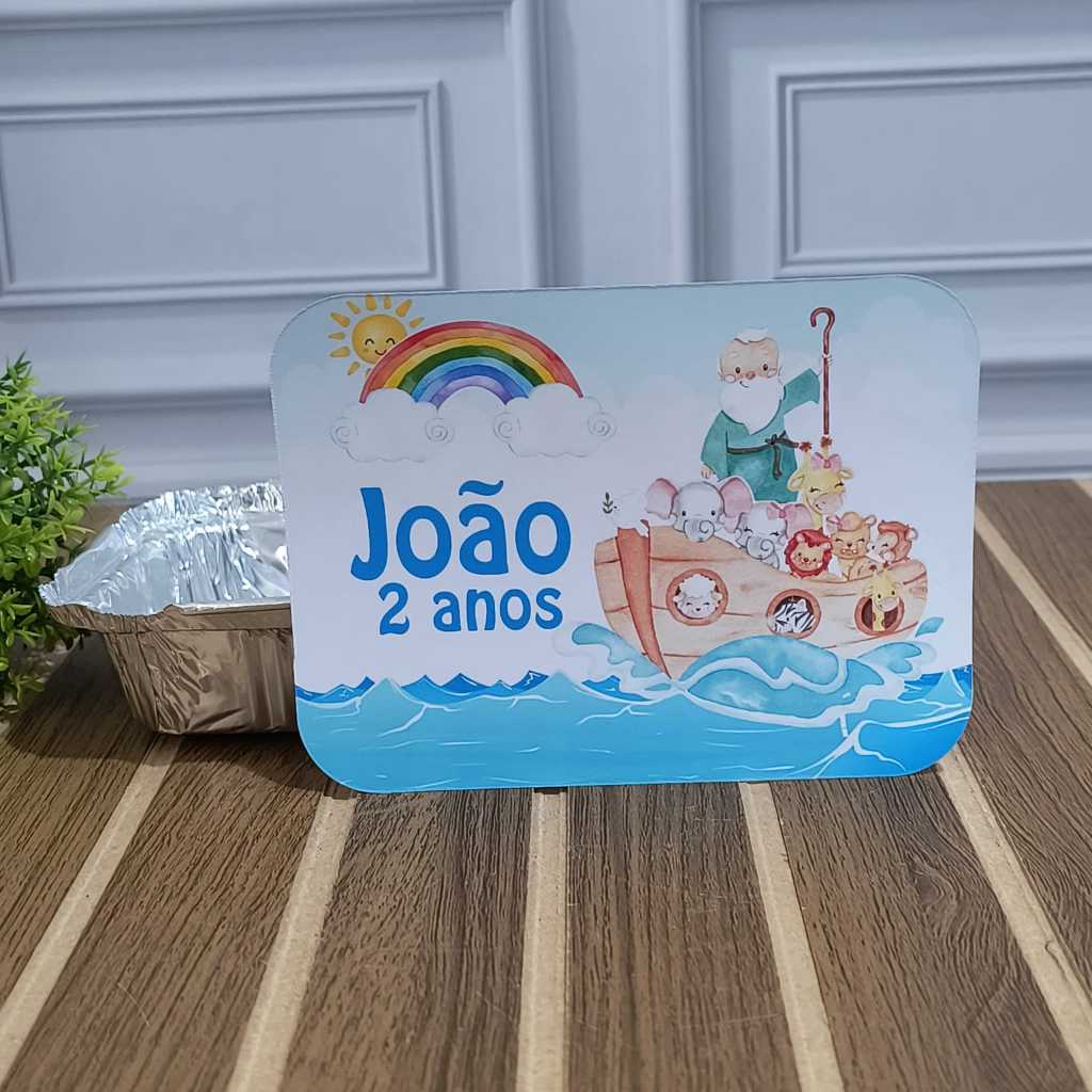 KIT 30 A 100 TAMPA PERSONALIZADA PARA MARMITINHA QUENTINHA LEMBRANCINHA FESTA ARCA DE NOÉ - FAZEMOS TODOS OS TEMAS
