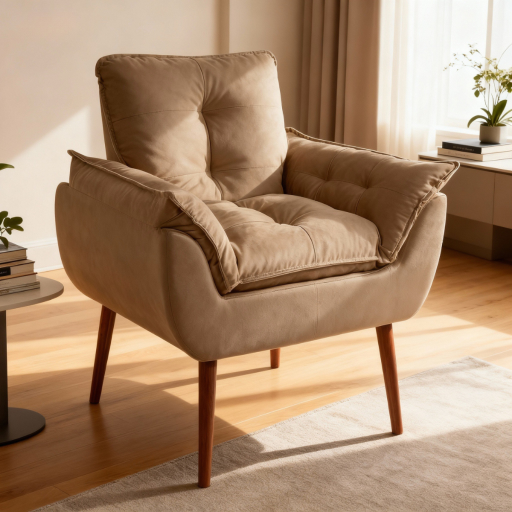 Poltrona Decorativa Para Sala De Estar Escritório Recepção Varias Cores