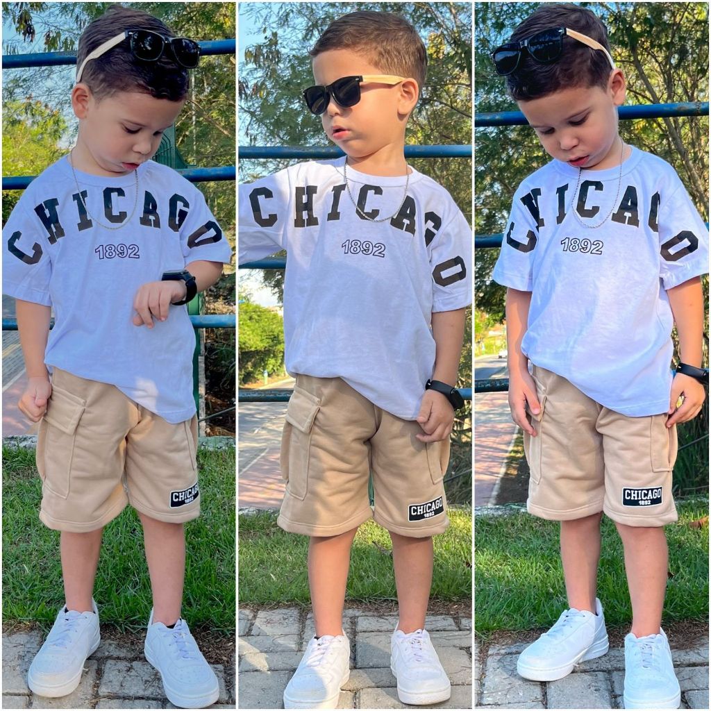 Conjunto Infantil Masculino Verão - Blusa e Short - Conjunto para meninos 2 peças - roupa de meninos