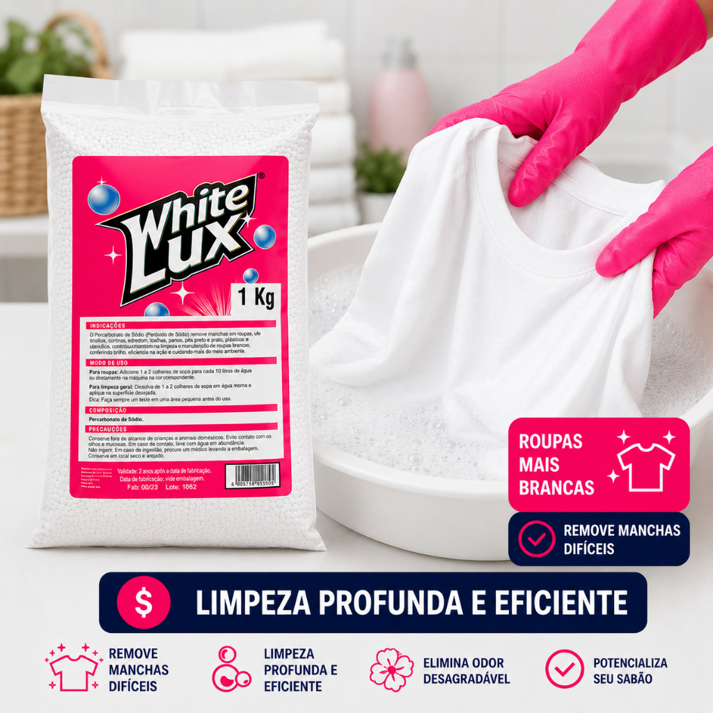 Percarbonato de Sódio Ativo 100% PURO Granulado – Alvejante Sem Cloro Multiuso 1 kg
