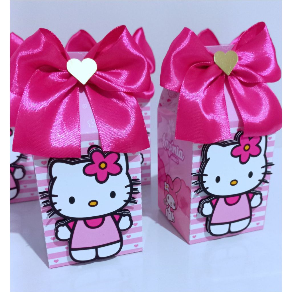 Caixinhas Hello Kitty personalizadas caixa milk para lembracinha de aniversário