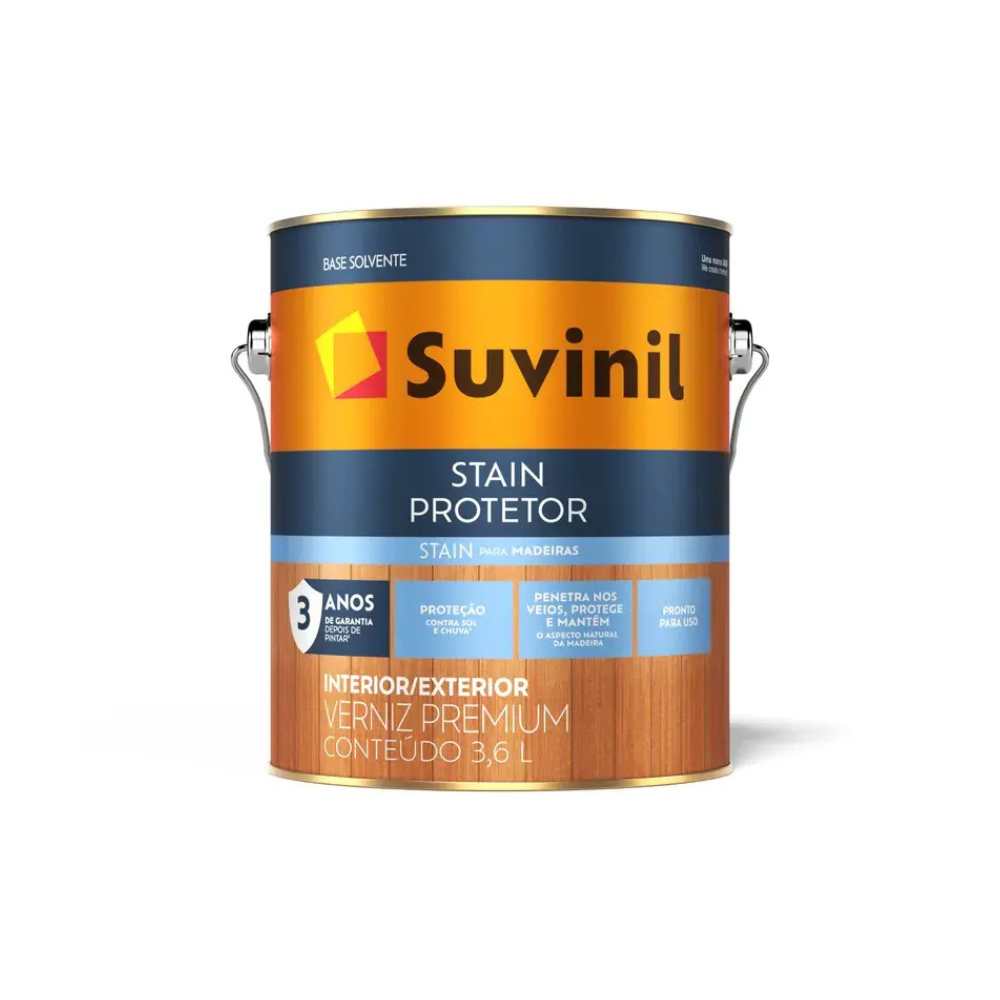 Verniz Stain Protetor Acetinado 3,6L Cores Suvinil