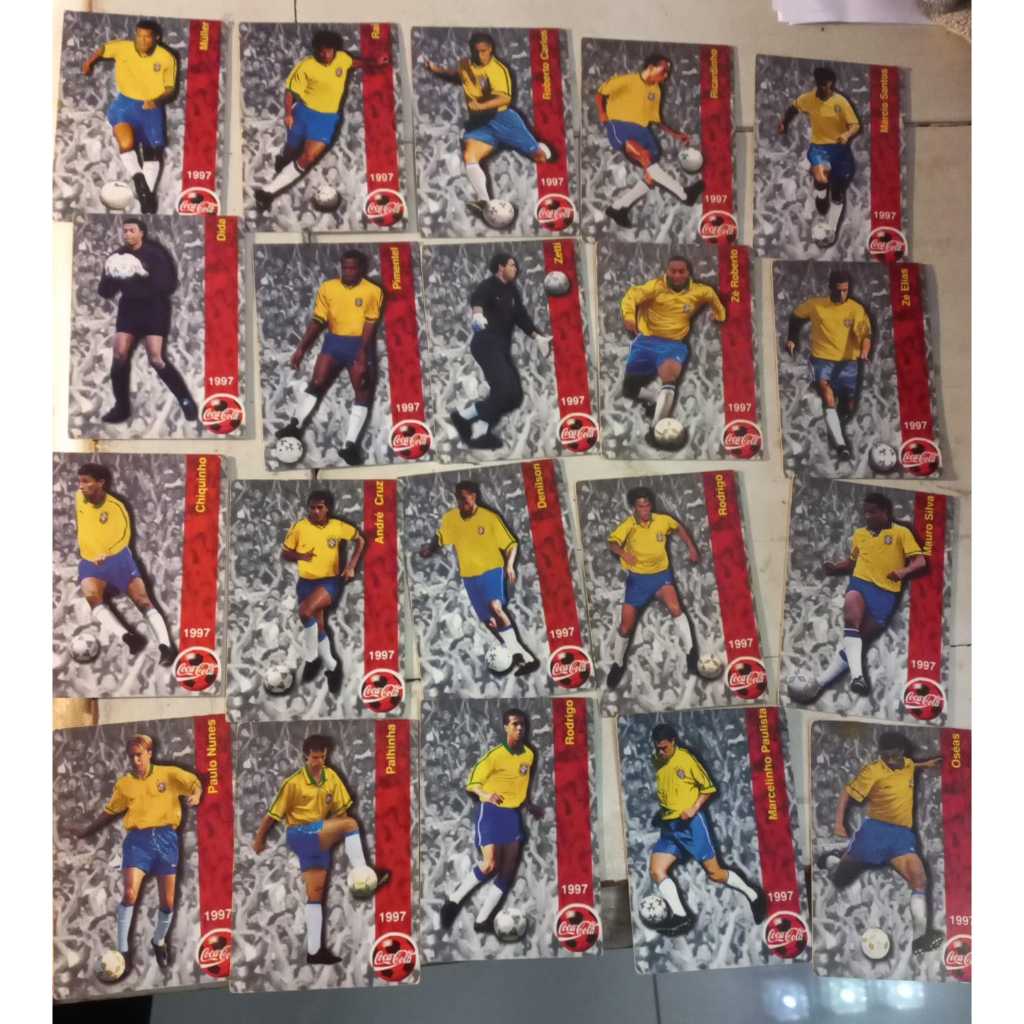 Futcards Coca Cola - Copa América 1997 -Cards colecionavel futebol Panini- rai romario Ricardinho dida denilson paulo nu