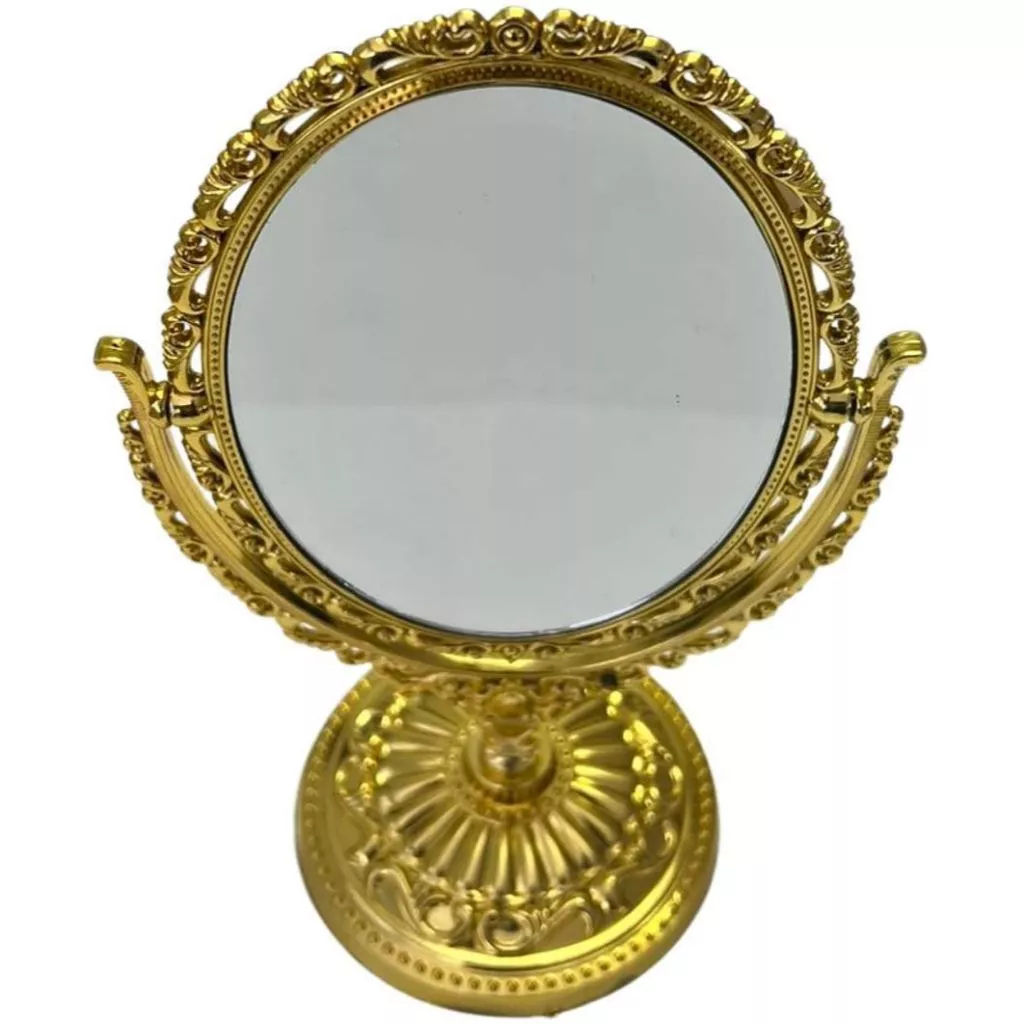 10 Espelho De Mesa Dourado Ref:101