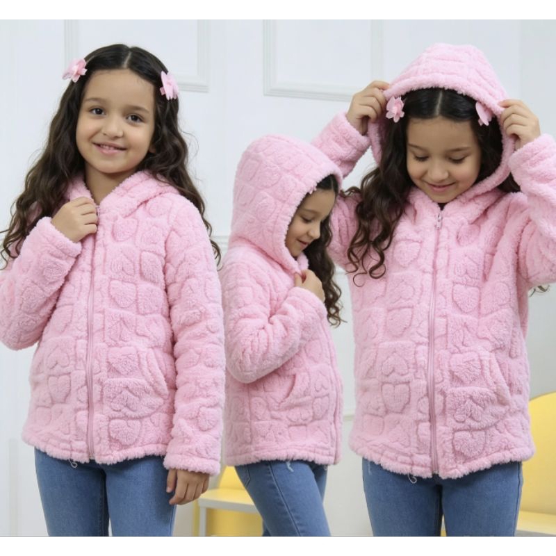 Casaco Infantil Feminino Peludo
