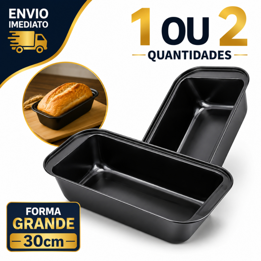 Forma Assadeira Pão Pães Grande 30cm Teflon Antiaderente Não Gruda Pães Bolos Tortas Resistente Utensílio Cozinha