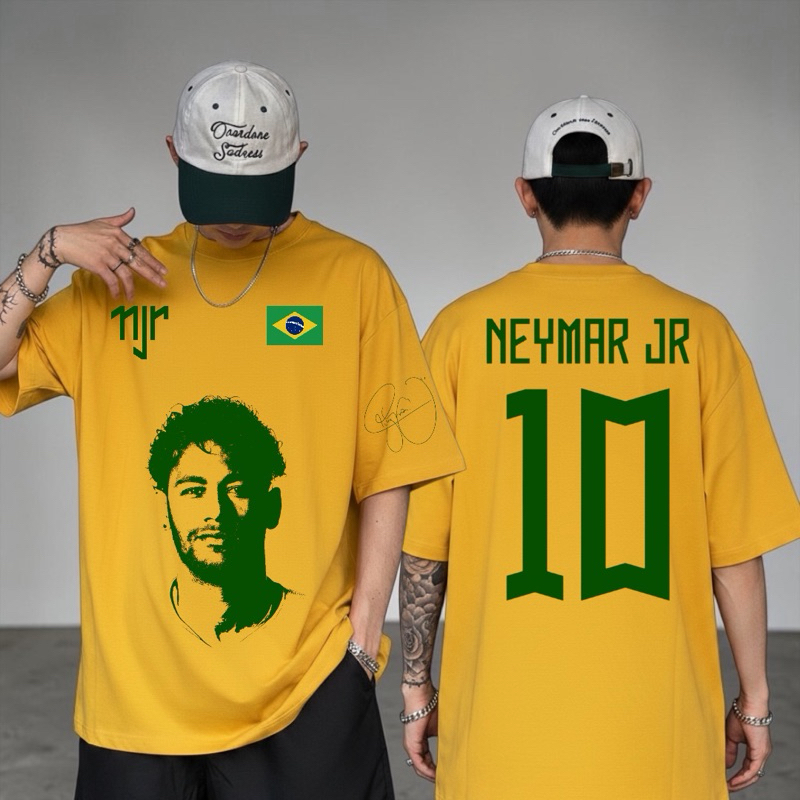 Camiseta NJR Jogador Brasil Futebol Blusa Gola Redonda Torcedor Envio Imediato