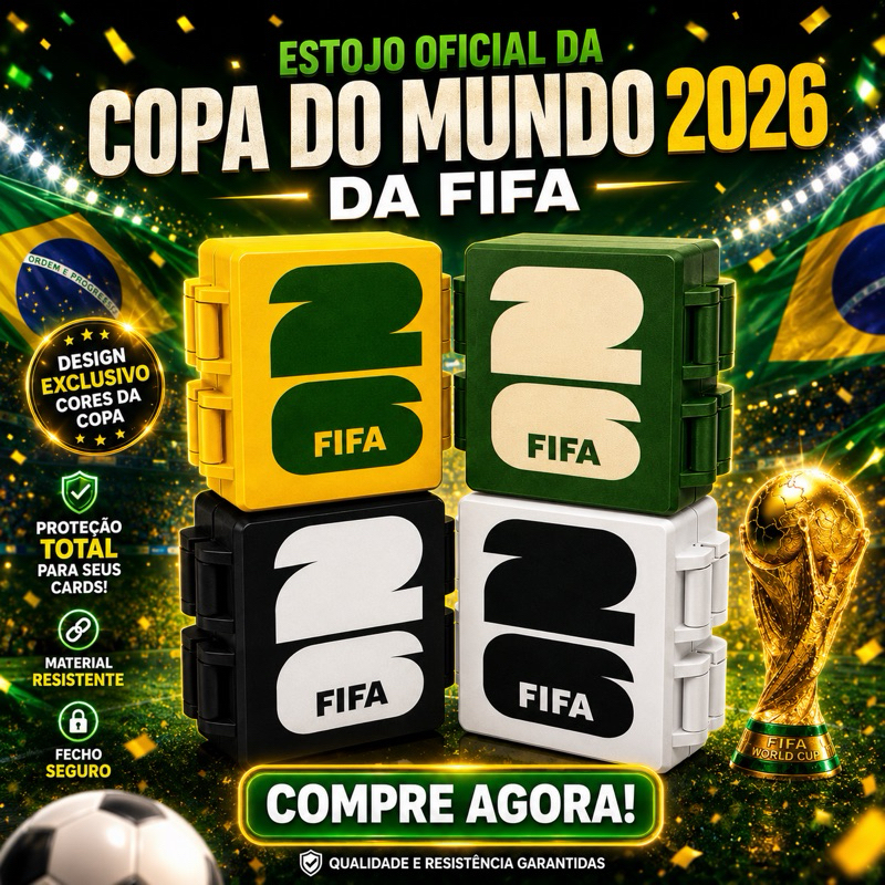 Caixa para figurinhas COPA DO MUNDO. Varias cores disponiveis