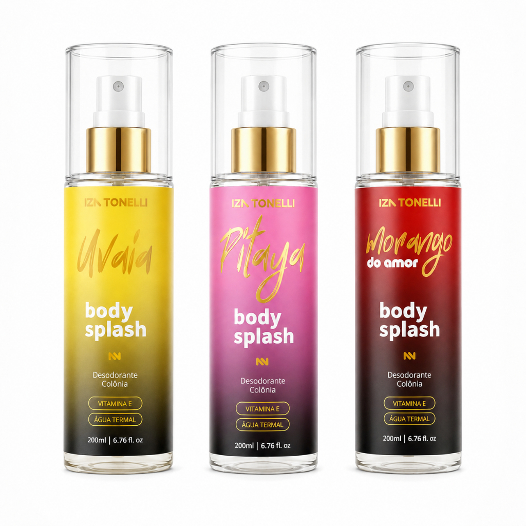 Body Splash Feminino 200ml Desodorante Corporal Alta Fixação Projeção Luxo Dia E Noite Perfumaria Fina Iza Tonelli