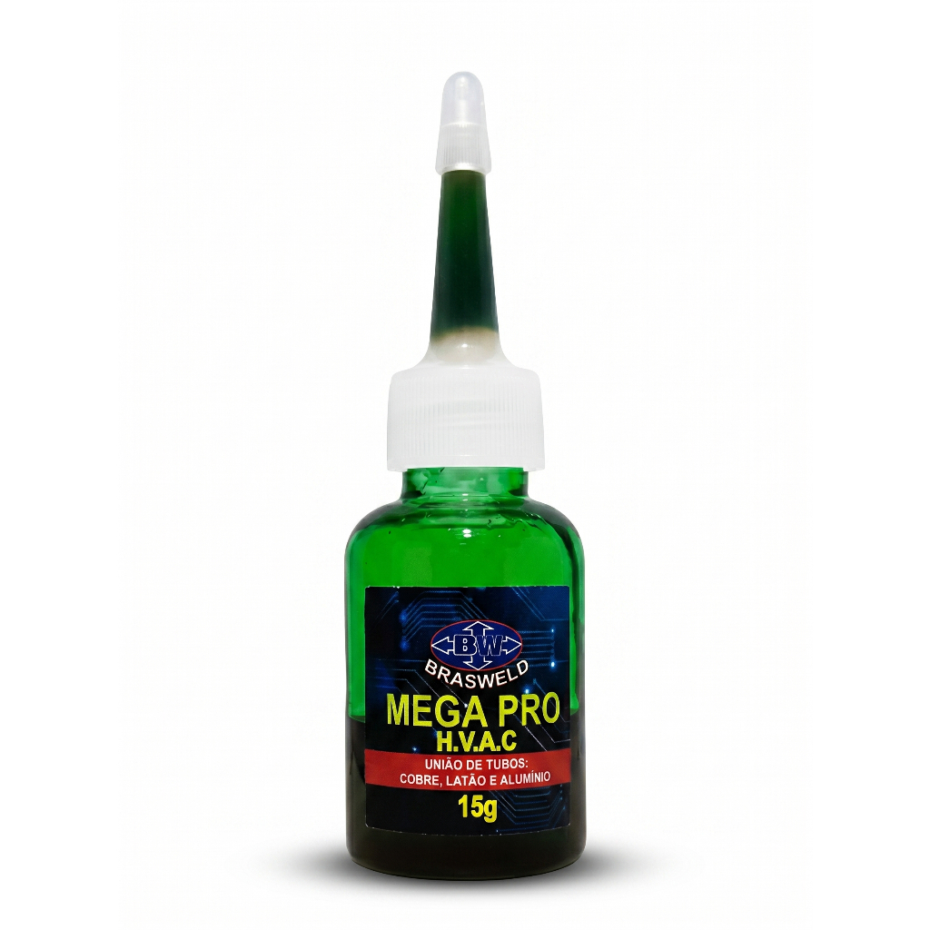 Solda Fria Mega Pro HVAC 15g Para União De Tubos Cobre Latão Alumínio Brasweld
