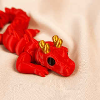 Dragão Articulado Vermelho Flexível Impresso em 3D Fidget Decorativo, Dragão Azure