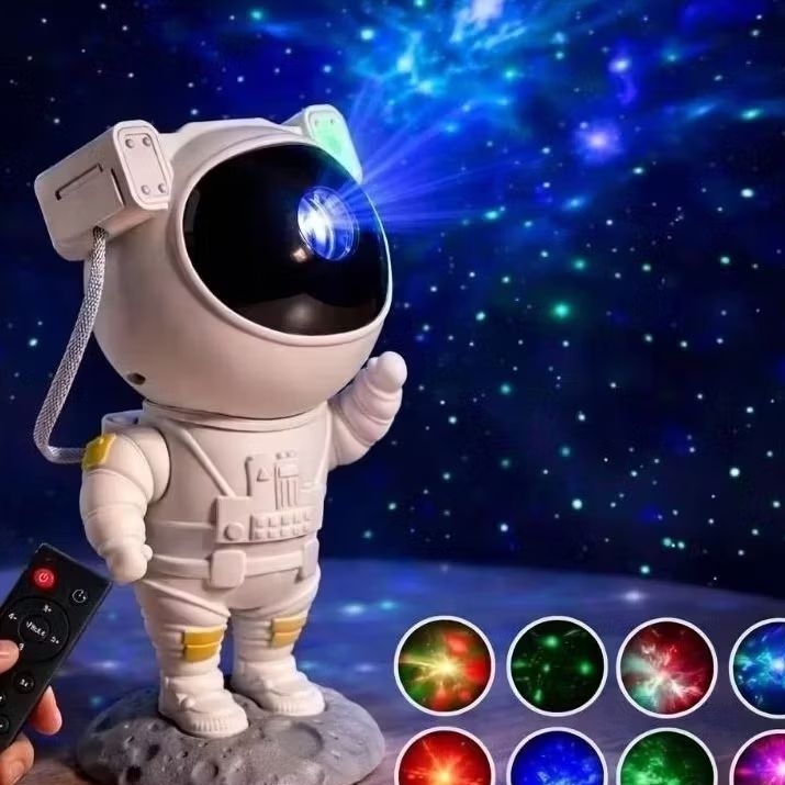 Luminária Projetor Astronauta Galáxia LED RGB Controle Remoto,Céu Estrelado Nebulosa, Luz Decorativa