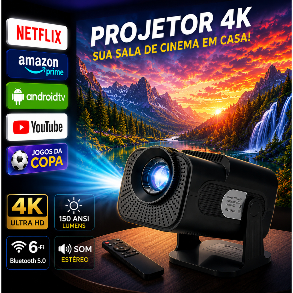 Lançamento Projetor 4k Full Cinema em Casa HY320 Mini Projetor Portátil Android USB Wi-Fi HDMI