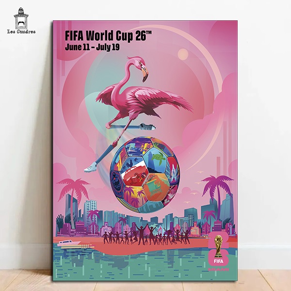 Quadro Placa Decorativa Copa do Mundo de Futebol 2026 Posters em MDF 28x20cm