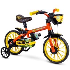 Bicicleta Infantil Aro 12 com Garrafinha e Rodinhas Bicicletinha Equilíbrio Menino e Menina Nathor